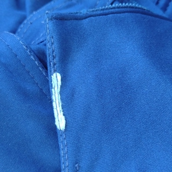 Vintage 60s/70s Blue Empire Waist Maxi Short Sleeve Dress Women's Medium - Picture 11 of 12